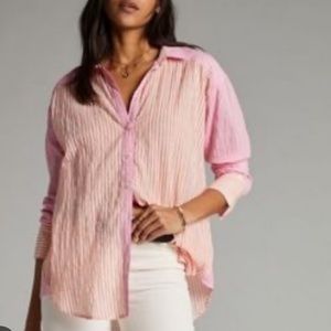 Maeve Two-Color Striped Button-up Blouse - Sz S - Excellent condition!